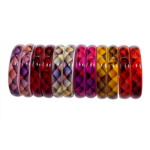 Image of NMII Multicolour Glass Kada Set For Women and Girls with Sleek Finish & Abstract Design | Glass Bangles For Women | Kada For Girls Daily /Party /Office | Fashion Jewellery