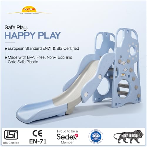 Image of Toyzone Sunshine Slide for Kids | Baby Play Slide | Indoor & Outdoor Kids Slide | Easy Assembly | Safe Rounded Design | BIS Certified | Made in India | Kids Slide for 2-12 Years, Upto 70 kgs