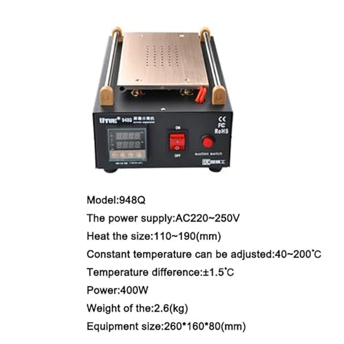 Separador de pantalla LCD con bomba de vacío integrada y control de temperatura ajustable, para reparación de cristal de pantalla táctil de teléfono móvil