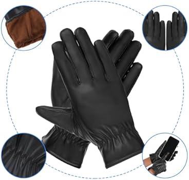 WLLHYF Winter Lederen Handschoenen Koraal Fleece Gevoerde Touchscreen Handschoenen Mode Rijden Handschoenen Dikke Warme Handschoen Voor Vrouwen Mannen, Vrouwen, 9.05 × 3.93 inches WLLHYF Winter Lederen Handschoenen Koraal Fleece Gevoerde Touchscreen Handschoenen Mode Rijden Handschoenen Dikke Warme Handschoen Voor Vrouwen Mannen, Vrouwen, 9.05 × 3.93 inches