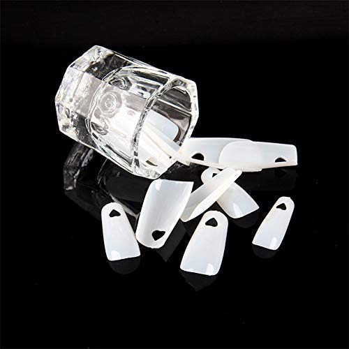 Andoer 504 PCS Pontas de unhas de cobertura completa em formato de coração oco Unhas falsas Francês