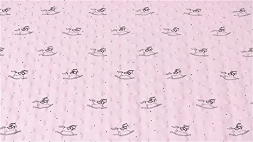 Tissu doux pour bébé à motif cheval rose de 5m idéal pour décorer une chambre de nouveau-né