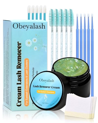 Remover Eyelashes Extension Gentle Cream - Obeyalash Eyelash Extensions Remover with Chamomile Gentle Formula Individual Lashes Non-Irritating Professional Removal for Extensions with Tools (01)