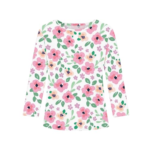 Girls Long Sleeve Cute Print T-Shirt Soft Comfy Crewneck Casual Top for Kids Adorable Pattern Fall Tee Blouse2