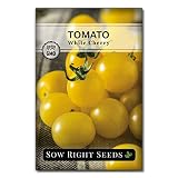 Sow Right Seeds - White Cherry Tomato Seed for Planting Vegetable Garden