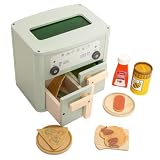 Trandlebug Interactive Wooden Toy Air Fryer with Realistic Cooking Sounds, Dual...