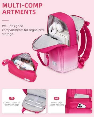 Image of LARVENDER Carry on Luggage 22x14x9 Airline Approved Hardshell Suitcase with Wheels TSA Lock, PC+ABS Lightweight Suitcase Set for Women with Travel Backpack, Berry Sparkling, 3 Piece Set