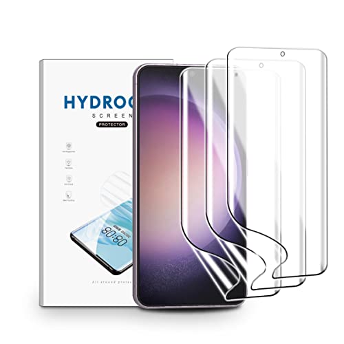 nvskvd Pellicola Protettiva in Idrogel per Samsung Galaxy S23, 3 Pezzi Trasparente HD Morbida TPU Pellicola Protettiva per Display ID Impronte Digitali(Non Vetro Temperato)