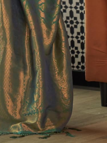 Image of SWORNOF Women's kanjivaram banarasi silk saree for Patola festival Wedding silk with rich pallu Design sarees for women with blouse piece