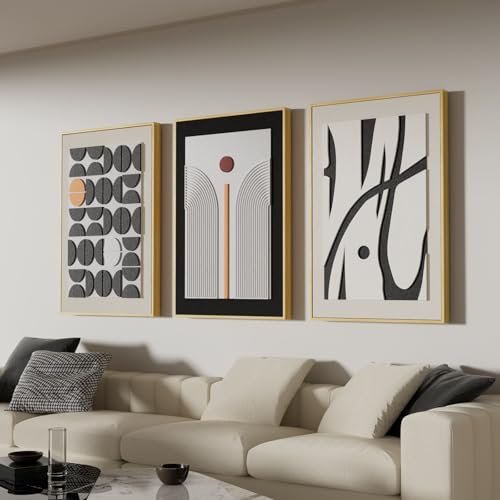 Large 3D Textured Framed Abstract Wall Art for Living Room,