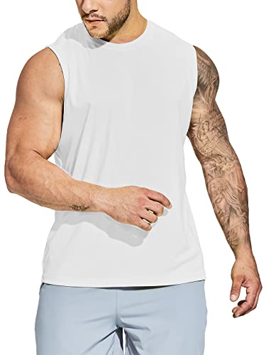 MIER 3 Pack Men's Workout Tank Tops UPF 50+ Swim Shirts Quick Dry Running Sleeveless UV Protection Muscle Tees2