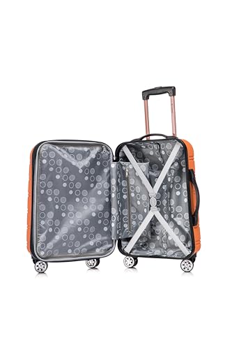 Image of Rockland Melbourne Hardside 2 Piece Expandable Spinner Wheel Luggage Set, Carry-On 20 inch and Tote 14 inch, Orange
