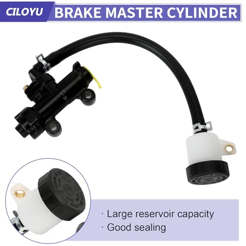 Image of KT196 Brake Master Cylinder Assembly Compatible with Coleman 196cc KT196 Go Kart Go Cart Powersports Parts with Brake Caliper Pads Kit Accessories Black