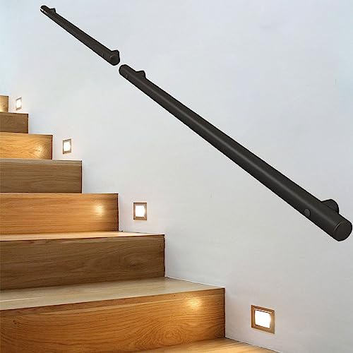 Rampe d'escalier kit acier inoxydable noir mat réglable 30 cm 600 cm murale