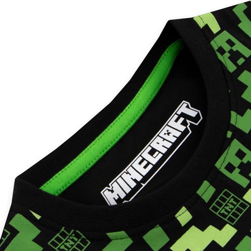Image of Minecraft Tshirt And Shorts Set | Creeper Boys Tshirts And Summer Shorts | Gamer Boys Summer Outfits