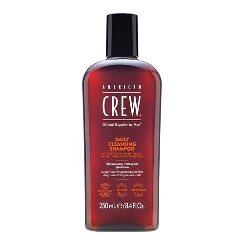American Crew Shampoo for Men, Daily Cleanser, Naturally Derived, Vegan Formula, Citrus Mint Fragrance, 8.45 Fl Oz