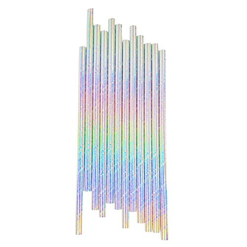 24 pitillos multicolor iridiscentes para fiestas miniatura 3