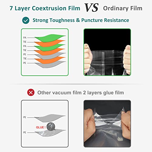 YISH Vacuum Sealer Bags Rolls, 6 * 26 FT Food Saver Vacuum Sealer Bags, Sac Sous Vide Alimentaire,Commercial Grade BPA Free Vac Seal Bag (1) by YISH - Image 3
