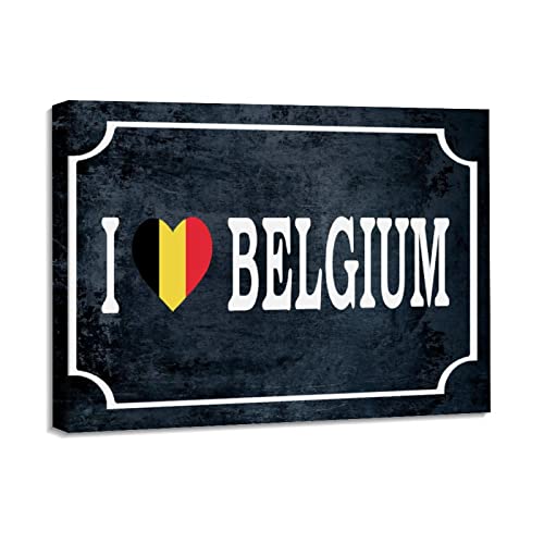 Impression sur toile Belgique avec châssis bois pour décoration intérieure chic
