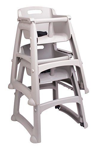 Rubbermaid Commercial Products Sturdy High-Chair For Child/Baby/Toddler, Pre-Assembled With Wheels, Platinum (Fg780508Plat) #TOP4