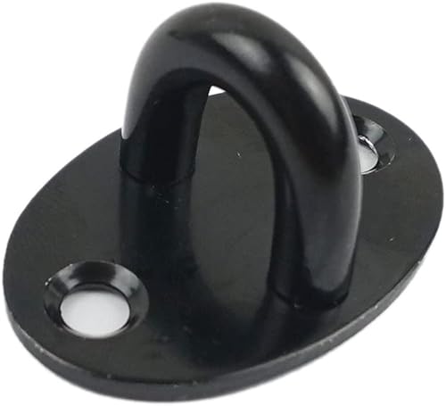 Miniatura 7 de 2 ganchos de acero inoxidable de 6 pulgadas para puerta de granero y pestillo de ojal, color negro, gancho de ventana giratorio para puerta de