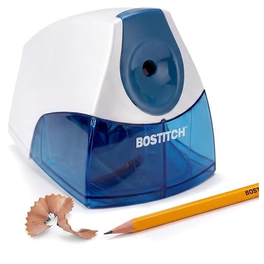 Bostitch Personal Electric Pencil Sharpener, Powerful Stall-Free Motor, High Capacity Shavings Tray, Blue (EPS4-BLUE)