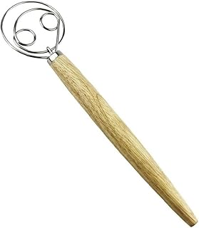 TOSSPER Gâteau Fouet Blender en Acier Inoxydable De Pâte À Pain Pâte Mélangeur Bâton Multifonctions Pâtisserie Blending Outil avec Poignée en Bois