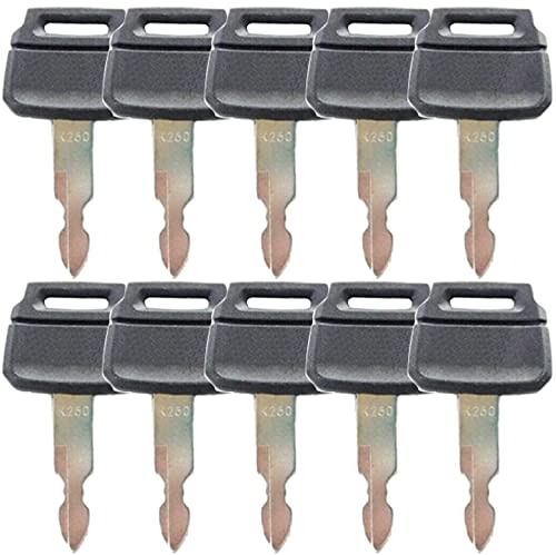 10 Pack Keys for Kobelco New Holland Case Excavators Kawasaki Loader 2420WL2420, K250 (10)
