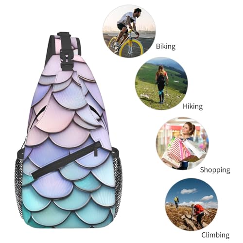 Mochila tipo bandolera de viaje mermaid rojo púrpura aqua miniatura 6