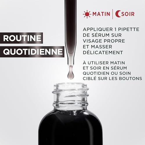 Garnier - Pure Active - Sérum Anti-Points Noirs & Imperfections au Charbon - 4% Niacinamide, Acide Salicylique & Acide Lactique - Peaux Grasses à Tendance Acnéique - Vegan & Cruelty Free - 30 ml