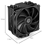 ID-COOLING SE-214-XT Black CPU Cooler All-black Layout, 4 Direct-contact Heat Pipes, 120mm PWM Fan, Noninterference with RAM, TDP 180W, Work with Intel LGA1700/1851/1200/115X and AMD AM5/AM4 Sockets - Image 8