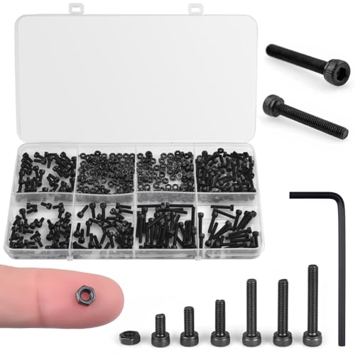 M3 Screw and Nut Assortment Kit for 3D Printer DIY - 400 Pcs Bolts and Nut Assortment Hex Socket...