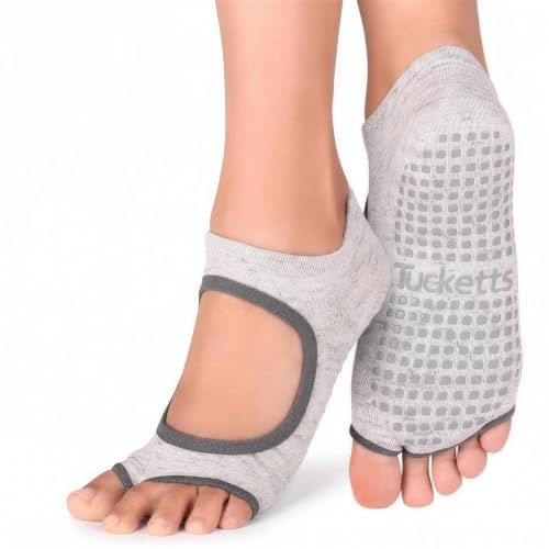 Tucketts Toeless Grip Socks Allegro Static Grey, L/XL, Size 9.5+, 1 Pair