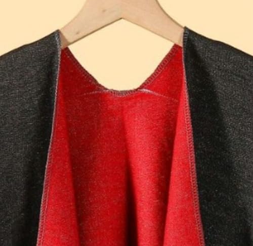 2025 Faux Cashmere Reversible Shawl Wrap for Women Dual-Side Shoulder Cape V-Neck Blouse Tops Cover-up Fall Winter2