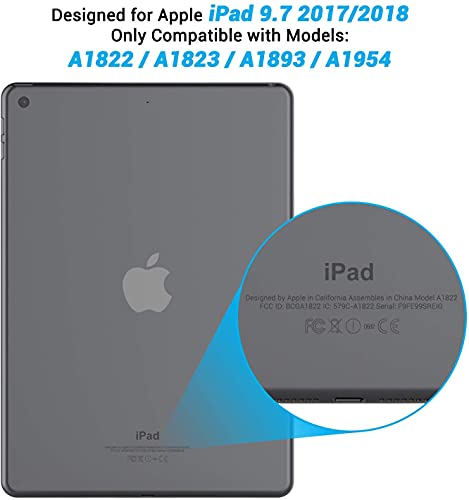 Asgens Ipad 9.7'' 5Th/6Th Generation 2017/2018 Case, Transparent Slim Silicon Soft Tpu Tablet Computer Case [Shock Absorption] For Apple New Ipad 9.7 Inch Models A1822/A1823/A1893/A1954(2017/2018) #TOP1