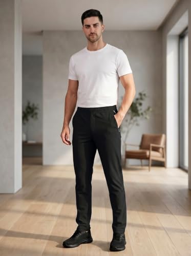 Image of SaintX Men's 4-Way Stretchable Athleisure Pants | Sweat Wicking Fabric | Slim Fit | Active - Sports Wear | Travel, Lounge & Casual Wear | Stylish Back Zipper Pocket | Available in Plus Size (ST06)