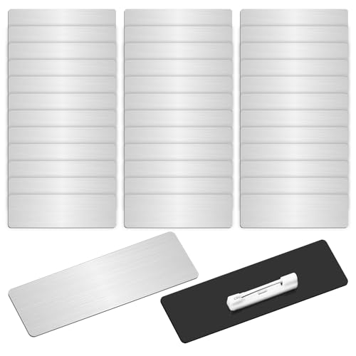 100PCS Name Tag,Blank Name Badges Blank Name Tag Pin Badges DIY Blank Id Name Badge with Pin Backing for Retail Stores Restaurants Offices Clothing Uniforms Shirts