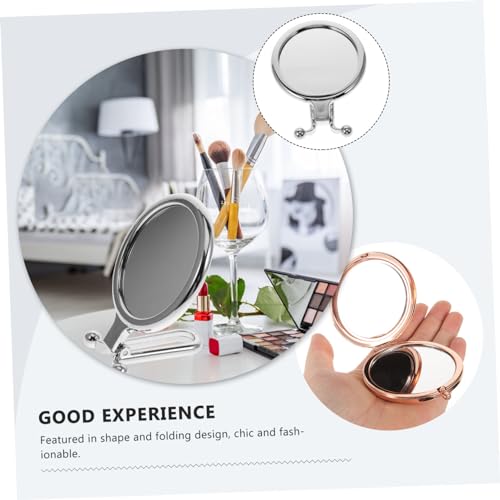 Espejo compacto redondo plegable para maquillaje 2 pcs miniatura 7