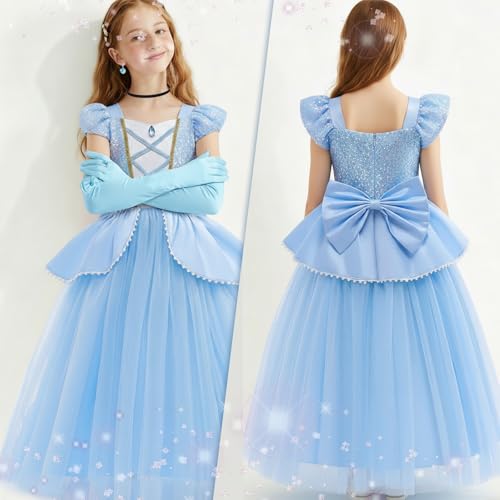 Disfraz de princesa azul para niñas miniatura 4
