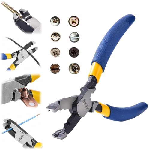 Multi-Function Screw Extractor Pliers Non-Slip Screw Removal Tool Extracts Stripped Broken Rusted Screws Screw Pliers for Tightening Loosening and Gripping Nuts and Bolts Wire Cutting Function