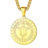 ✦ ✦ ✦ MEDALLA TALISMAN PROTECCION ✦ ✦ ✦: Una medalla redonda con signo Honor y Riqueza, un collar milagroso, una joyería espiritual atractiva, un buen talismán de protección, un complemento moderno para cualquier colección, esta pieza graciosa le hará lucir maravilloso y sentir completamente.