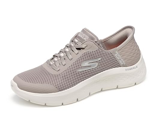 Skechers Women's Go Walk Flex Hands Free Slip-Ins - Grand Entry Sneaker, Taupe, 10.5 Wide US