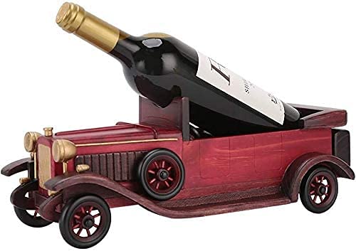Soporte para botellas estilo auto clásico vintage de madera miniatura 1