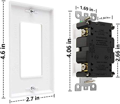 ANKO GFCI Outlet 20 Amp 4 Pack, UL Listed, Tamper-Resistant, Weather Resistant Receptacle Indoor or Outdoor Use, LED Indicator with Decor Wall Plates and Screws (White)