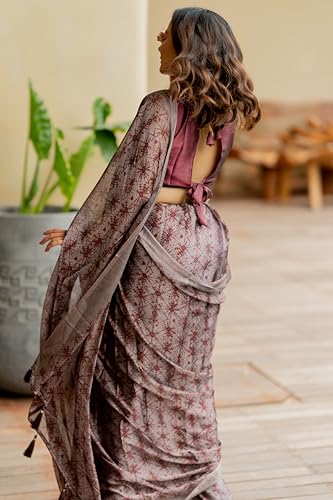 Image of MIRCHI FASHION Saree for Woman Chiffon Shibori Printed | Lightweight Regular Use and Professional Office Sari with Blouse Piece