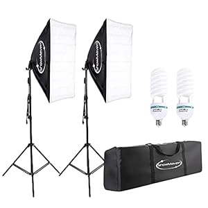 Softbox Lighting Kit, Studio Lights with 2 135W Bulbs 5500K Continuous Photography Lighting Kit for Filming Portrait Product Shooting Photography Video Recording