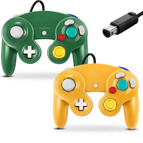 Image of FIOTOK Gamecube Controller,Wired Controller for Wii & Gamecube-Green&Orange