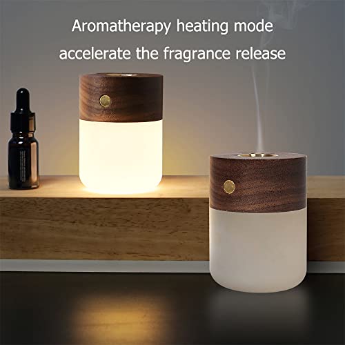 Portable Essential Oil Diffuser, Wood Aromatherapy With Warm Light, Battery Operated for Home (Black Walnut), One Size (NO-HB005) - Image 3