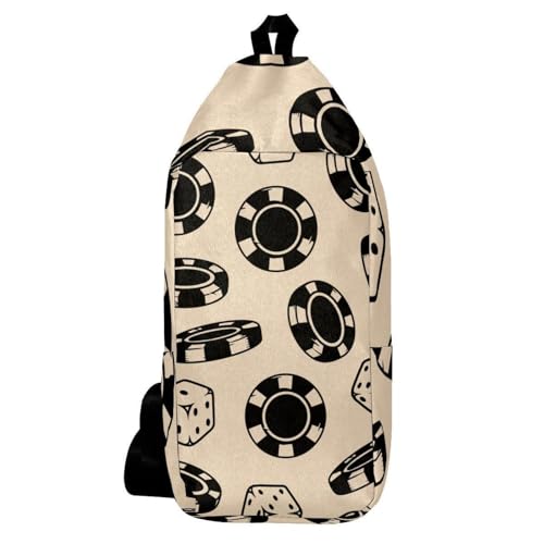 Sac à bandoulière pour voyage et randonnée au motif jetons de casino stylé