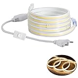★Besonderheit★ ①Unser Strip verfügen über Leistungsstarke COB Leds und dank 240 LEDs/M bietet eine überragende Leuchtkraft. ②Der Lichtschlauch ist komplett Plug & Play gemacht, was die Installation sehr einfach macht. ③Die Strip ist max. bis 50 Meter am Stück.